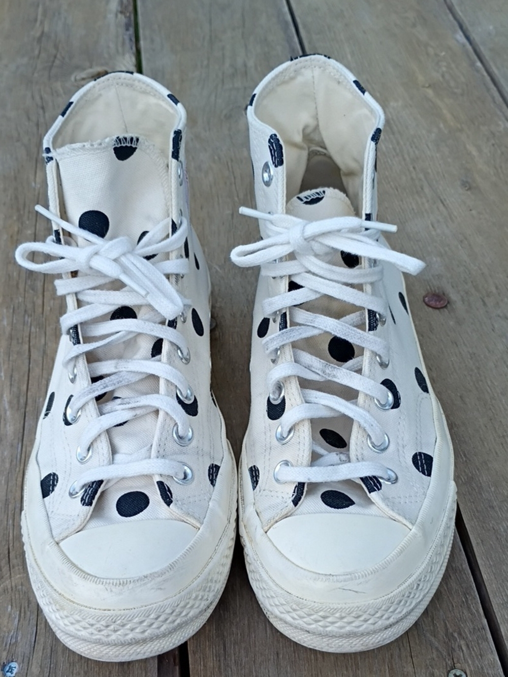 Converse Commedes Garcons Play X 70 High Polka Dot Shoes Unisex Men's 8 W 10
